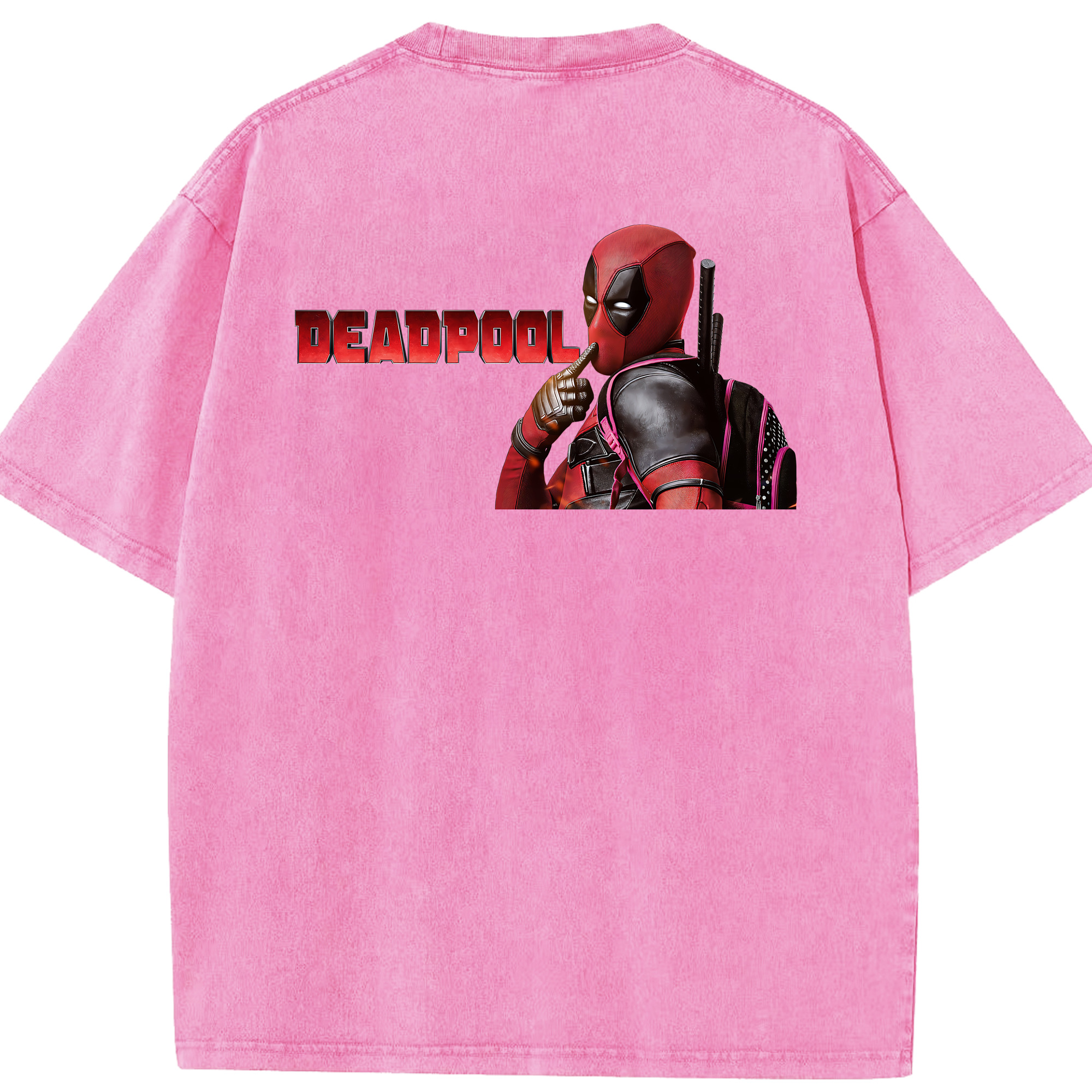 （画像用） Deadpool デッドプール 綿100% ヴィンテージ風 半袖Tシャツ（背面プリント）